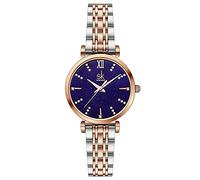SHENGKE SK Classic Donne Orologi Moda Donne Dress Watch Solido Acciaio Inox Band Cinturino in Vera Pelle (Blue-Starry)