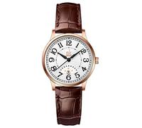 SHENGKE SK Orologi da donna Classic Business con cinturino in acciaio inossidabile ed elegante orologio da donna con calendario in vera pelle(Brown)