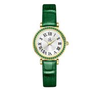 SHENGKE SK Orologio con numeri romani da donna con accento di cristallo, dialetto facile da leggere. (Verde oro)