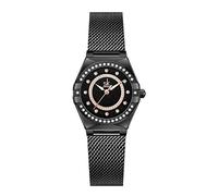 SHENGKE SK - Orologio da donna alla moda con diamanti di cristallo, orologio elegante con cinturino in vera pelle e acciaio inossidabile, Rete nera., orologio vestito