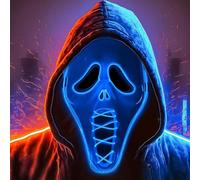 Shengou Maschera a Led per Halloween,Maschera con Luci Led per il Viso Halloween,Maschera Halloween Horror Led,Maschera Halloween Led Bambino,Maschera Led Viso Halloween,Maschera luci LED