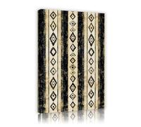 SHENGPOSTER Bianco e nero stampa d'arte retrò tela arte della parete rombo geometrico opere d'arte della parete immagini per la camera da letto della fattoria Boho Home decorativo 35x52cm Innerframe