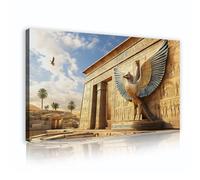 SHENGPOSTER Edifici di arte murale in stile egizio antico con geroglifici e sculture di aquila Stampe su tela per soggiorno camera da letto Home Office Decor 30x50cm Innerframe