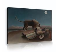 SHENGPOSTER Henri Rousseau esotico sogno tela parete arte la zingara addormentata, 1897 stampe su tela per soggiorno camera da letto ufficio surrealismo decorazione della parete 70x105cm innerframe