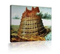 SHENGPOSTER La Torre di Babele Tela Arte Della Parete Per Il Soggiorno Pieter Bruegel Il Vecchio Famoso Dipinto Replica Stampe Su Tela Per Studio Studio Ufficio 65x85cm Innerframe