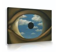 SHENGPOSTER Magritte il falso specchio stampe su tela occhi e cielo surreale sognante arte della parete per soggiorno camera da letto home decor famoso dipinto replica 55x80cm innerframe