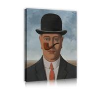 SHENGPOSTER Magritte Surrealismo Stampe Su Tela per Soggiorno Decorazione Da Parete Moderna Famoso Dipinto Replica Il Figlio Dell'uomo Poster Da Parete Art Per Camera Da Letto 45x58cm Innerframe