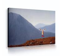 SHENGPOSTER Paesaggio surrealista stampe su tela il quotidiano di Rene Magritte pittura da parete pittura astratta viso in montagna per camera da letto ufficio decor 55x80cm innerframe