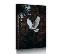 SHENGPOSTER Pinete Colombe bianche tela arte della parete fotografia a tema natura immagini stampe decorazioni murali per ufficio bagno cucina pronto da appendere 70x100cm innerframe