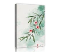 SHENGPOSTER Tema primaverile Tela Arte parete Decorazione murale in stile minimalista Fiori rossi Foglie verdi Rami Quadro da parete per soggiorno Camera da letto Sala studio 35x52cm Innerframe