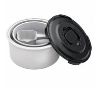 ShengQuanHao Bacinella per Miscelare Esca Set da Pesca con Coperchio E Misurino Contenitore per Pastura Resistente Agli Urti per Pesca Sportiva E da, Bianco
