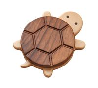 ShengQuanHao Sottobicchiere a Forma di Testuggine Naturale Sottobicchiere con Conchiglia Intagliato Robusto Tappetino Termico in Legno Scuro
