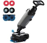 SHENGSHIYU Lavasciuga Pavimenti Professionale,Lavapavimenti Elettrica Leggera,con Larghezza di Pulizia di 17",Doppie Spazzole Rotanti,Testina Rotante a 360°,Copertura 1200m²/h Grey