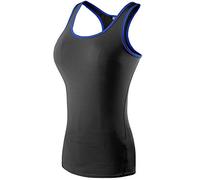 Shengwan Canotta Sportiva Donna Allenamento Palestra Canottiere Yoga Senza Maniche Maglietta Nero Blu L