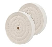 Shengxi 150mm Disco di Lucidatura in Cotone 2 Pezzi Rotella di Lucidatura a Forma di Spirale Tampone Lucidante con Foro da 12,7 mm (70 Strati) per Levigatrice da Tavolo Bianco