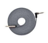 Shengxi 6.35mm 4M Cavo Chitarra Elettrica, Cavo Jack TRS Bilanciato 90 Gradi Angolare 1/4 Pollici Cavo Noiseless da Diritto ad Angolo Destra per Chitarra Elettrica Basso Amp Tastiera