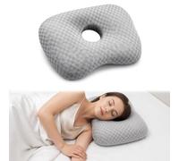 Shengxi Cuscino Piercing Foro per Orecchio, Ergonomico Dormienti Laterali | 44×32×8cm Cuscino per Orecchie Contro Mal D'orecchio, Cuscino Dormire Sul Fianco Regolabile Viaggio per Alleviare Dolore