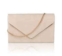 Shengxi Pochette da Donna Busta Borse da Sera Borsa a Tracolla Borsetta Elegante Clutch da Cerimonia Borsa Piccola con Tracolla Catena Borsa a Mano per Matrimoni Serate e Feste (Beige)