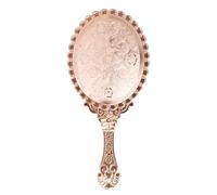 Shengxi Specchio Portatile Vintage, Specchio a Mano Vintage Specchio a Vintage Specchio Portatile Specchio Capelli Mini Specchio Ellittico per Ragazze e Donne Trucco (Oro Rosa
