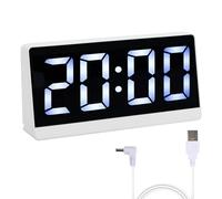 Shengxi Sveglia Digitale con Display LED Sveglia da Comodino a Batteria/USB Orologio da Tavolo per Casa Orologio Digitale con Sistema 12/24 Ore Controllo Vocale Snooze Data Temperatura