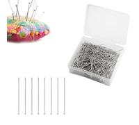 SHENGYIG 1000 Pezzi Spilli Dritti Fini, 0,65 x 35 mm Spilli per Cucire, con Scatola Trasparente, Spilli per Perline, per Cucito, Lavoro a Maglia, Artigianato