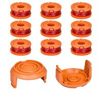 SHENGYIG 11 Pezzi Bobine per Decespugliatore - 9 Bobine WA0010 + 2 Copri-Bobina WA6531 - Filo Diametro 1,65 mm, Lunghezza 3 m - Compatibile con WORX, Stihl, Husqvarna - per Tagliabordi e Tagliaerba