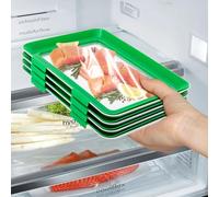 SHENGYIG 3 Pezzi Porta Affettati per Frigorifero, Riutilizzabili Vaschette per Alimenti, Rosso Contenitore Affettati Frigorifero, Pellicola di Plastica Sostituibile, per Conservazione Degli Alimenti
