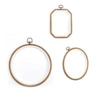 SHENGYIG 3 Pezzi Telaio da Ricamo, Finta Venatura del Legno in Plastica Cerchio per Ricamo, Tre Forme Anelli a Punto Croce, Telai per Ricamo, per Ricamo, Punto Croce, Decorazione Fai da Te