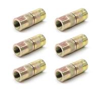 SHENGYIG 6 Pezzi Testine per Ingrassatrice, con Ugello Piatto e Molla Incorporata, Antiperdita, Testina Professionale in Ottone Zincato per Ingrassatori Universali
