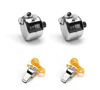 SHENGYIG ,Contapersone Manuale, 2 Pezzi di Metallo Conta Persone a Mano, 4 Cifre Portatile Contatore Manuale, Contatore Conta Persone con,Portatile per Corsa Golf Baseball per Ristoranti, Stad