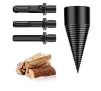SHENGYIG Punta Spaccalegna per Trapano, Acciaio Carbonio da 32 mm Vite Conica Spaccalegna, Coniche Trapano a Mano Spaccalegna, con 3 Gambi di Punta, per Domestico, Agricolo e Campo