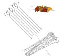 SHENGYIG Spiedini Acciaio, 80 Pezzi Spiedini, Acciaio Inossidabile Stecchini per Spiedini, per Carne Multifunzione con Anello di Tenuta per Verdure, Involtini di Carne e Barbecue, 15 cm