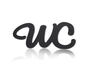 SHENGYIG Tridimensionale Targa Autoadesiva per WC, 23 x 12,5 cm Targhetta WC Porta, Acrilico Targhetta in 3D per WC, Nero Cartello WC, per Decorazione Toilette Centro Commerciale