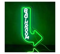 SHENHUO lampada al neon Bagno in questo modo per neon Wall Light Up Sign LED Lights Decorazione della per stanza Casa Luogo pubblico Segnali per toilette 42x24,5 cm