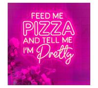 SHENHUO lampada al neon Feed Me Pizza And Tell I'm Pretty per insegna al per neon LED Light dimmerabile per alimentazione per USB(Rosa)
