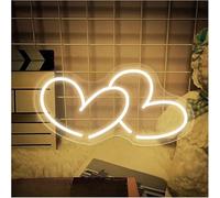 SHENHUO lampada al neon Insegna al neon a forma di cuore, luci alimentate, utilizzate per decorazioni murali per feste e matrimoni(G,50cmx26cm)