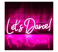 SHENHUO lampada al neon Insegne al neon Let's Dance Insegna luminosa a LED con interruttore per feste di matrimonio, bar, San 43 cm x 17(Rosa)