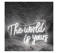 SHENHUO lampada al neon Insegne al neon per te, per me e per Il mondo è per tuo Luci LED Insegna per Stanza Festa Bar Lampade natalizie(Bianco,A)