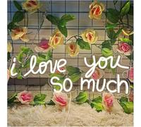 SHENHUO lampada al neon Insegne al neon Ti amo così tanto per decorazioni murali a LED per matrimoni e San per Valentino