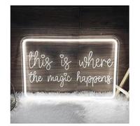 SHENHUO lampada al neon Lampada al neon con atmosfera rilassante:per ecco per dove avviene la magia le lettere incise(30x20cm)