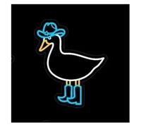 SHENHUO lampada al neon Lampada da tavolo con scritta Cowboy Goose Neon Silly Duck a LED, incisione per ambienti a tema animali domestici 45 cm(E)