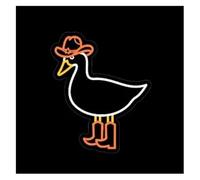 SHENHUO lampada al neon Lampada da tavolo con scritta Cowboy Goose Neon Silly Duck a LED, incisione per ambienti a tema animali domestici 45 cm(B)