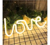 SHENHUO Lampada al neon Lettere colorate per interni per luci al per neon a forma di amore, luce notturna alimentata per matrimoni(Giallo)
