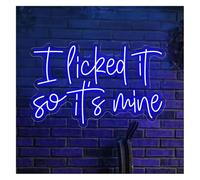 SHENHUO lampada al neon Per decorazioni luminose al I Licked It So It's Mine per insegne a LED per bar club, matrimoni compleanni(Blu)