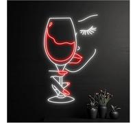 SHENHUO lampada al neon Per lampada al neon prestito parola Bellezza Ragazza Viso Bicchieri da vino per insegna