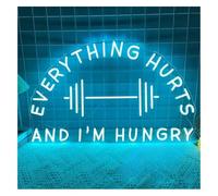 SHENHUO lampada al neon Per l'insegna al neon per ogni cosa che fa male e ho fame, decorazione da parete con luci palestra(70x44cm)