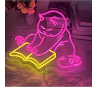 SHENHUO lampada al neon Per prestito di parole dalla lampada al neon Gatto che legge per insegne