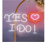 SHENHUO lampada al neon Sì, lo voglio per insegna al per neon per decorazione murale di nozze con lettera a forma cuore e luce 45 cm x 30