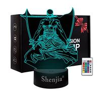 Shenjia 3d Led ONE PIECE Luce Notturna Character Commodity Lampada per la decorazione della stanza della casa dei bambini Regalo colorato per la luce notturna per i fan Merch (16 colori, B)…