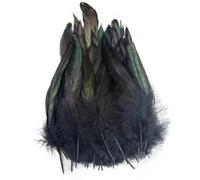 SHENJMAI Artigianato Piume 15-20CM Feather Crafts DIY Carnival Accessories 50PCS/Set Feathers Handicraft Jewelry Decoration Plumes(Black)